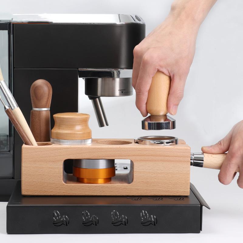 Supporto Per Pressino Caffè In Legno Di Faggio – Base Per Tamper Da 51-58 Mm, Stazione Di Pressatura