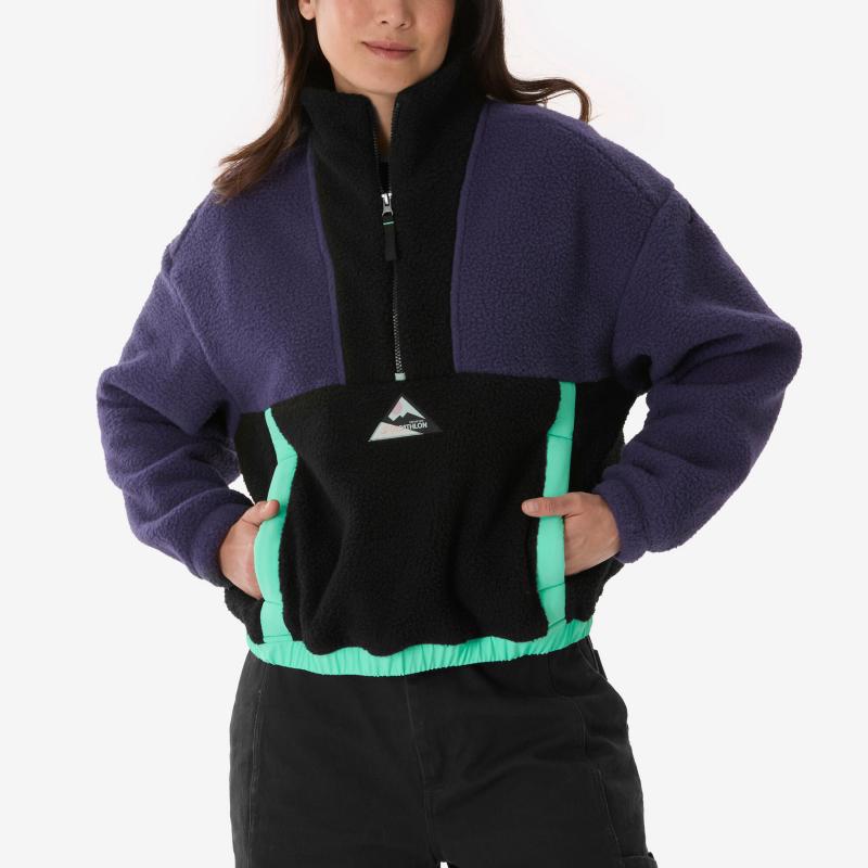 DECATHLON Velvet Jackets Women's Black Stand Collar Moderate 9008134