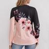 2024 Women's Floral Print Crew Neck Long Sleeve Casual Autumn T-shirt