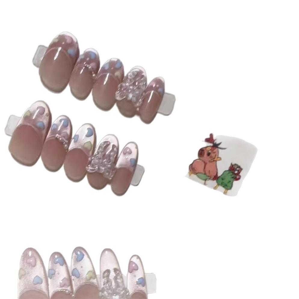 Pure Hand-woven Armor New Style Princess Dream Hand-painted Three-dimensional Color Love Cat Eye Temperament Nail Patch