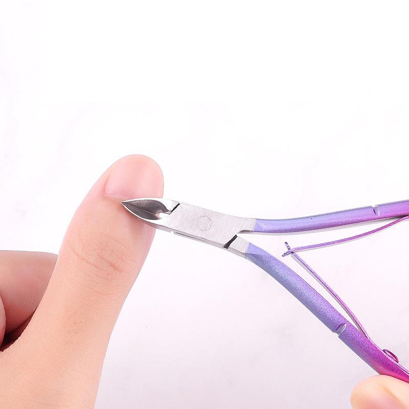 Professional Manicure Set Rainbow Stainless Steel Nail Cuticle Nipper Pusher Dead Skin Remover