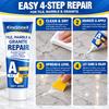 AB Stone Repair Resin Paste, Multi-surface Tile Marble Granite Crack Chip Repair Agent with Waterproof Durable Finish