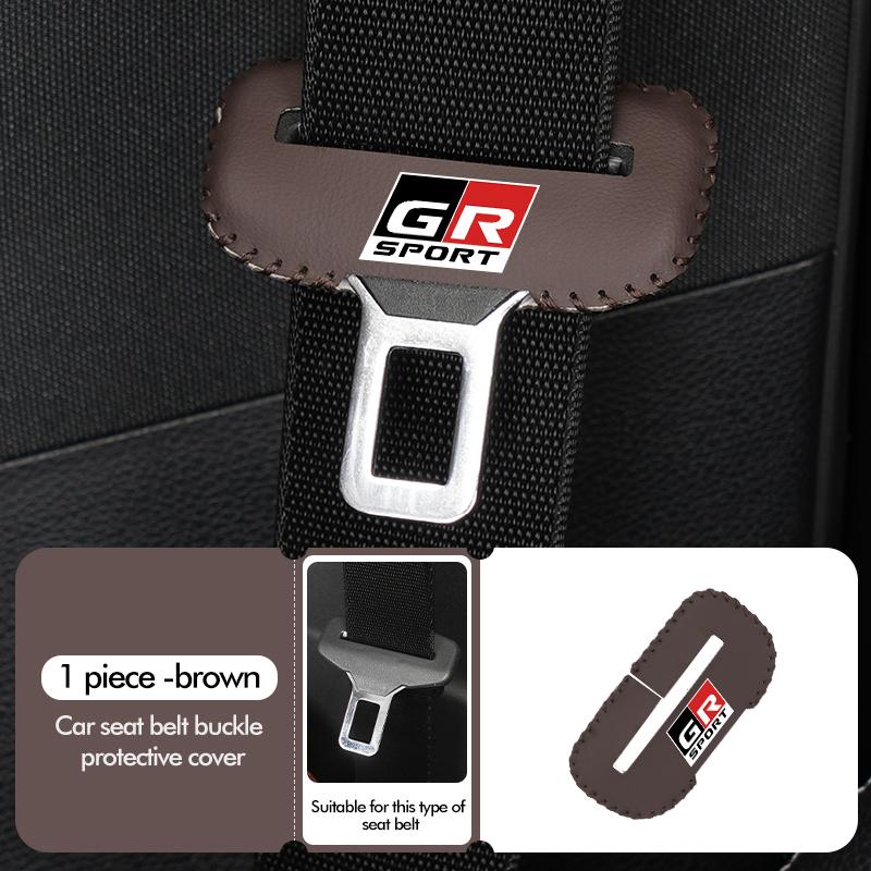 Araba Emniyet Kemeri Tokası Kılıfı Deri Koruyucu Çarpışma Önleyici Kılıf Toyota GR Sport Corolla Yaris Aygo Prius RAV4 Crown CHR İçin