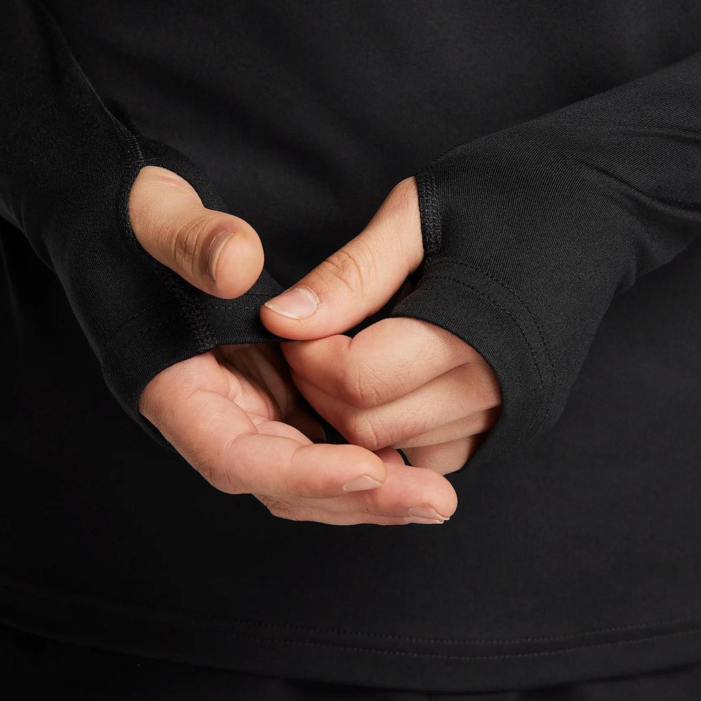 Nike Element Dri-Fit Logo Stand Collar Running Long Sleeve Raglan Quick-Dry Loose T-Shirt Men Tops Black AH8974-010