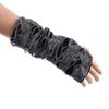 Unisex Half-finger Black Punk Style Women Fingerless Gloves Hole Mitten Broken Slit Punk Gloves