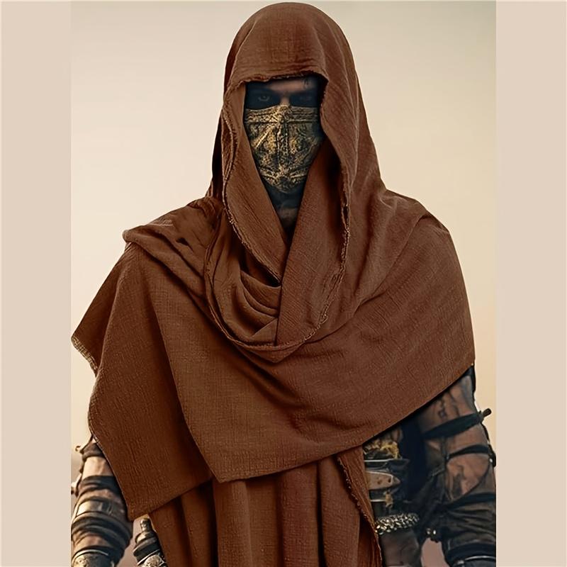 

1 шт. Потертая черная шаль-накидка с капюшоном, плащ, полиэстеровая шаль-накидка, плащ, черный шарф с капюшоном, для косплея, аксессуар для фестивального костюма