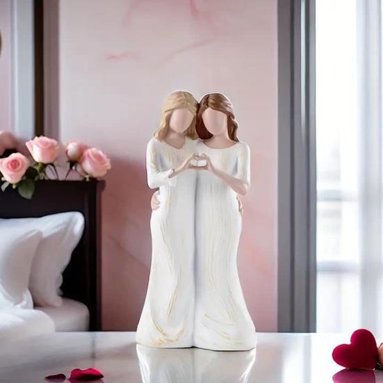 Angel Ornament Decorative Resin Craft Mother Day Love Statue Home Living Room Bedroom Office Decor Family Commemorative Gift