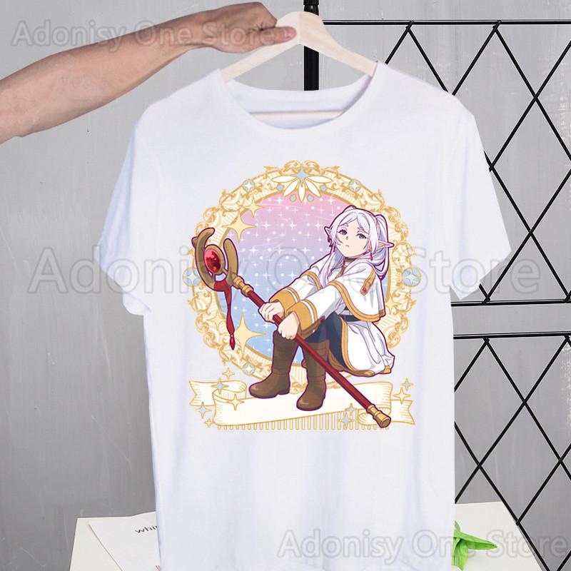 Frieren Harajuku  Men's Tshirt Printed Men Short Sleeve T Shirt Casual T-shirt Male Streetwear Tops