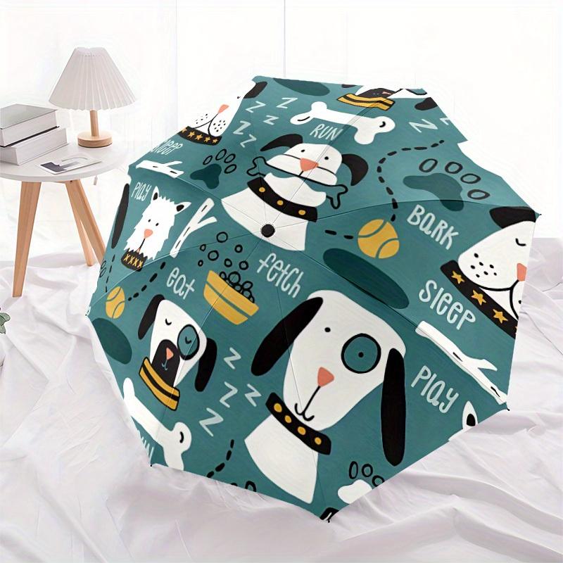 1pc Dogs Playtime Automatic Umbrella High Quality Canopy, Portable Folding Umbrella With, Ideal Gift for - Travel, Everyday, Formal Events, Stylish Ac