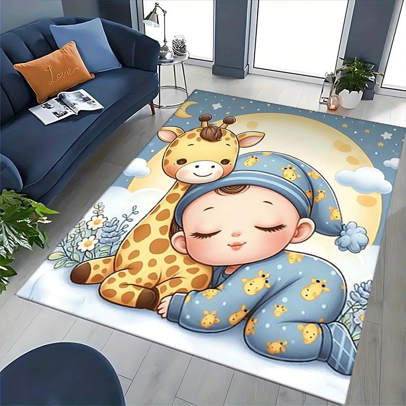 1pc Giraffe Print Chair Mat, Non-Slip Carpet for Office Chairs, Suitable for Home Decor, Living Room, Bedroom, Game Room, Festive Gift, All Seasons Un