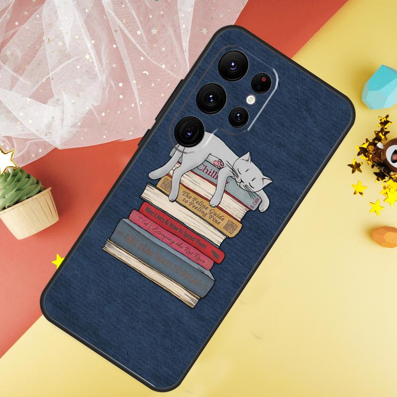 Read Books illustration Phone Case For Samsung Galaxy S26 S25 Ultra S23 S21 S20 S22 S24 FE S10 Plus Cover Coque
