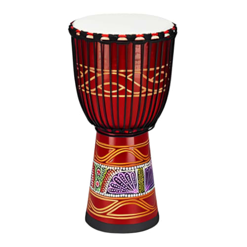 Heizi Large 8-inch Djembe, Folk Hand Drum, Percussion Instrument (Red, Decorative, 20cm Diameter, 40cm Height)