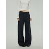 Black of Exit High Street Jeans Washed and Distressed Denim Trendy Brand Loose Casual American Straight-Leg Pants
