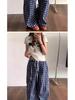 2026 Summer Women's Plaid Patchwork Scalloped Pants