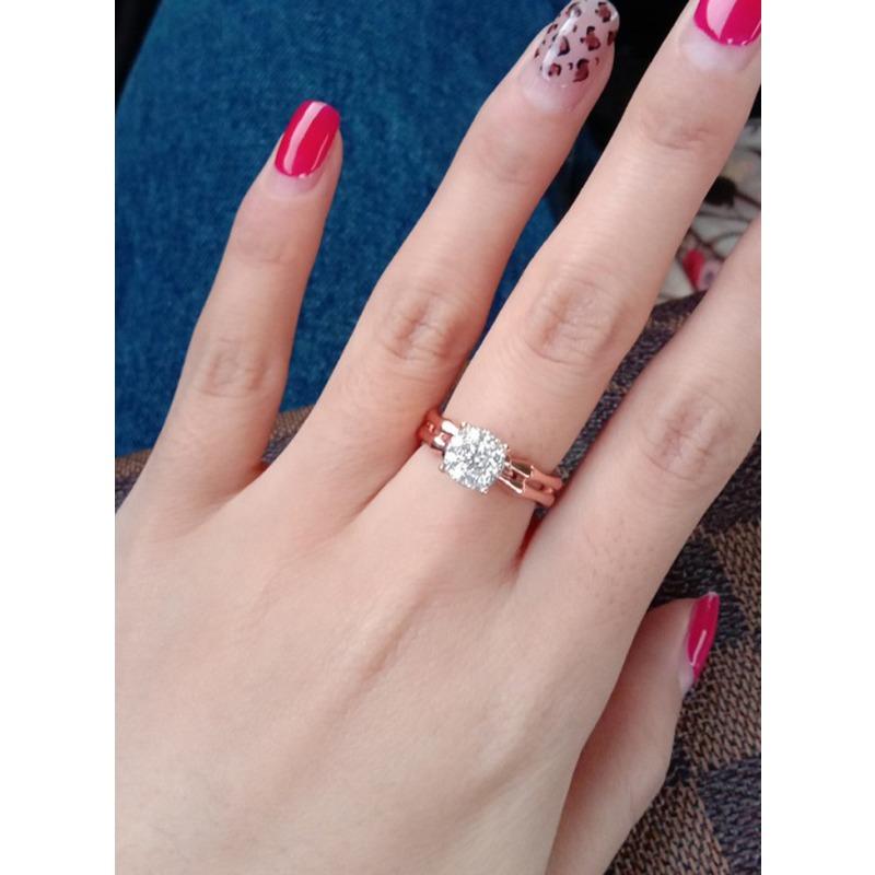 

Европейское и американское креативное бамбуковое кольцо с натуральным бриллиантом в каратах, позолоченное 18-каратное обручальное кольцо для женщин No. 6