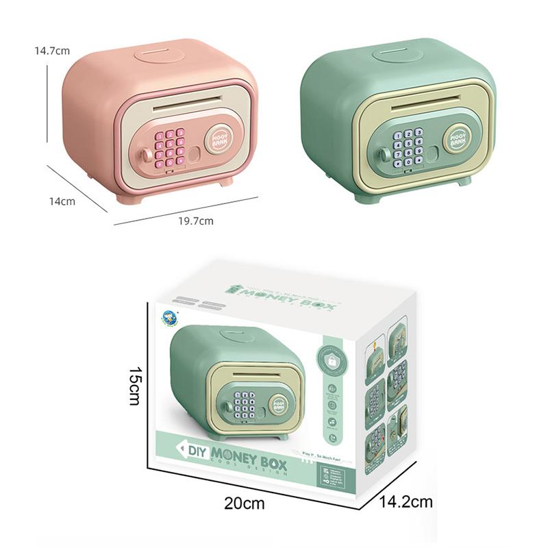 Children Auto-rolling Money Password Cute Coin Piggy Bank Multifunctional Atm Money Saving Box Toy Kids