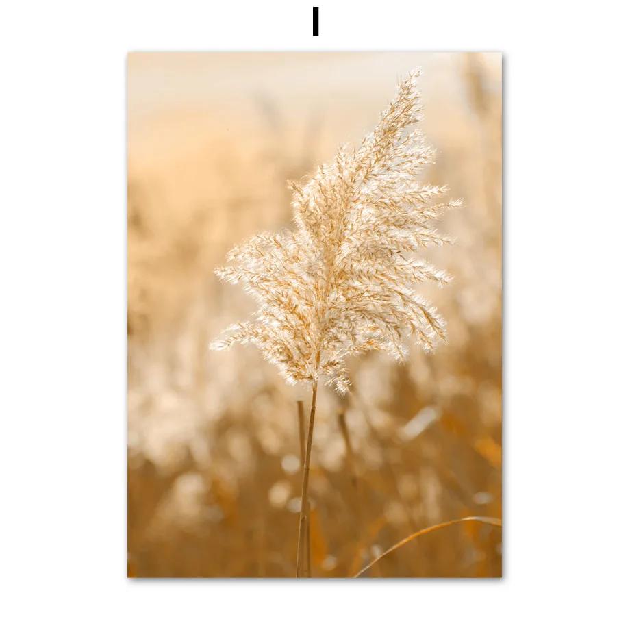 Autumn Bridge Lake Forest Wheat Grass Fall Posters Prints Canvas Painting Nordic Wall Art Pictures For Living Room Home Decor