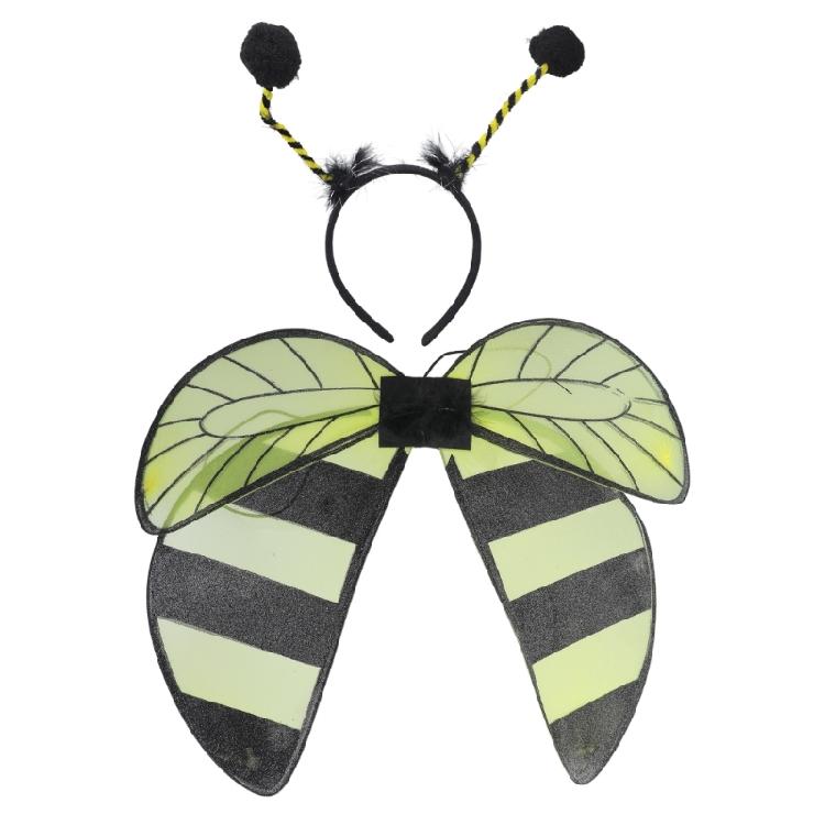 Butterfly Wing Insect Wing Bees Costume Set with Headband Set Bees Headband Bees Wing Bees Costume Accessories