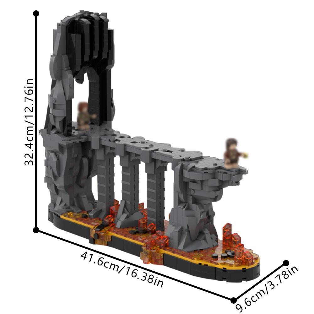 Gobricks MOC-226536 Rings Movie The Fires of Mount Doom Building Blocks The Fires of Mount Doom Bricks Toys Gift