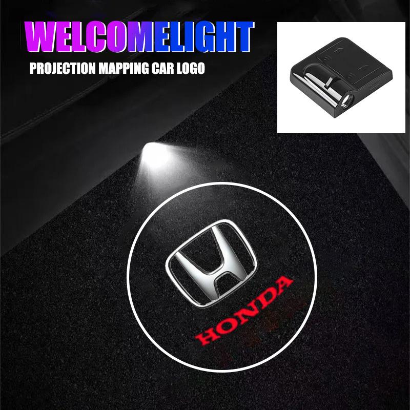 2PCS LED Car Door Welcome Light Emblems HD Projector Lamp For Honda Civic Fit Jazz Accord Pilot CRV Odyssey Passport Accessories