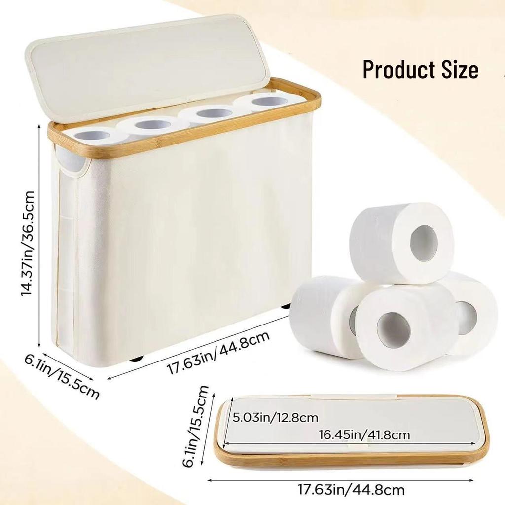 Clear Toilet Paper Holder & Non-slip Storage Bin Dustproof Basket