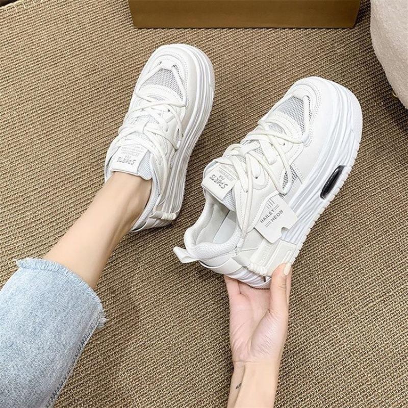 Super Fire European Station Little White Shoes Women's 2025 Autumn Models Summer Mesh Breathable Thick Sole Versatile Height Increase Casual Women's B