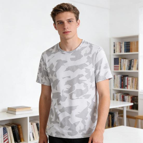 T-shirt Homme Col Rond Manches Courtes Coupe Regular T-shirt Séchage Rapide Extensible Hauts Décontractés Streetwear