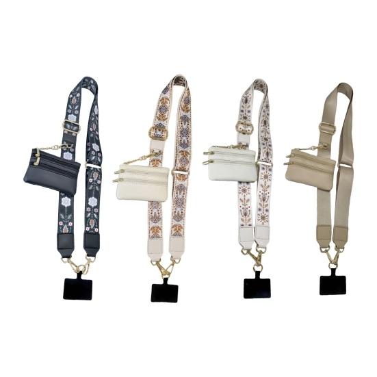 Handygurt mit Reißverschlusstasche, Mini-Kartenhalter, Umhängegurt, Schultergurt, Geldbörse, Länge verstellbar, Clip and Go, Handy-Aufhängegurt