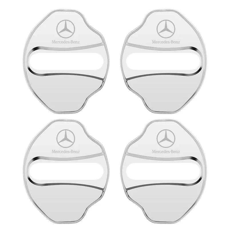 

For Mercedes Benz GLB 2019-2023 Car Door Shock Absorber Door Lock Protector Auto Door Lock Latches Cover Accessories срібний