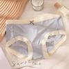 Seamless Mid-Waist Ice Silk Women's Underwear, Breathable and Cute Japanese Style Briefs