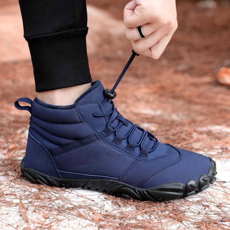 Hiking Shoes Non-slip Warm Autumn and Winter Splash-proof Cotton Shoes Couple Outdoor Large Size Five-finger Hiking Snow Boots