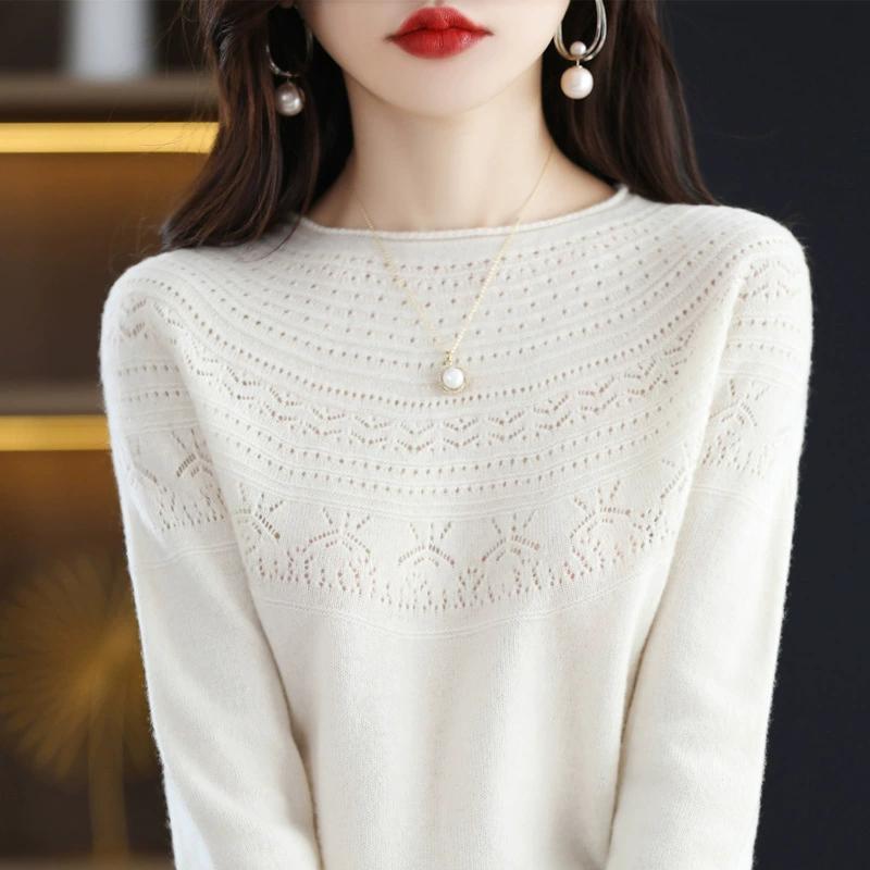 Knitted Sweater for Women In Autumn and Winter, Loose Round Neck, Inner Layer, Pullover, Solid Color, Versatile, Outer Layer