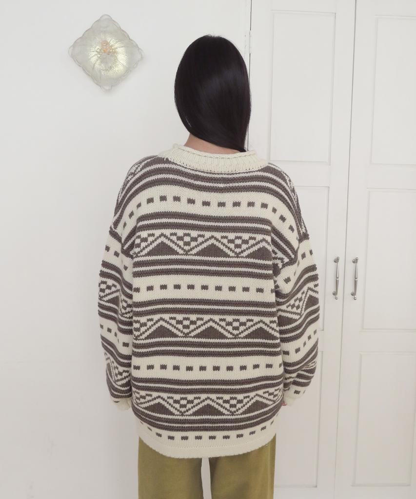 FUNFROMFUN Nomad Fair Isle Pullover, Brown