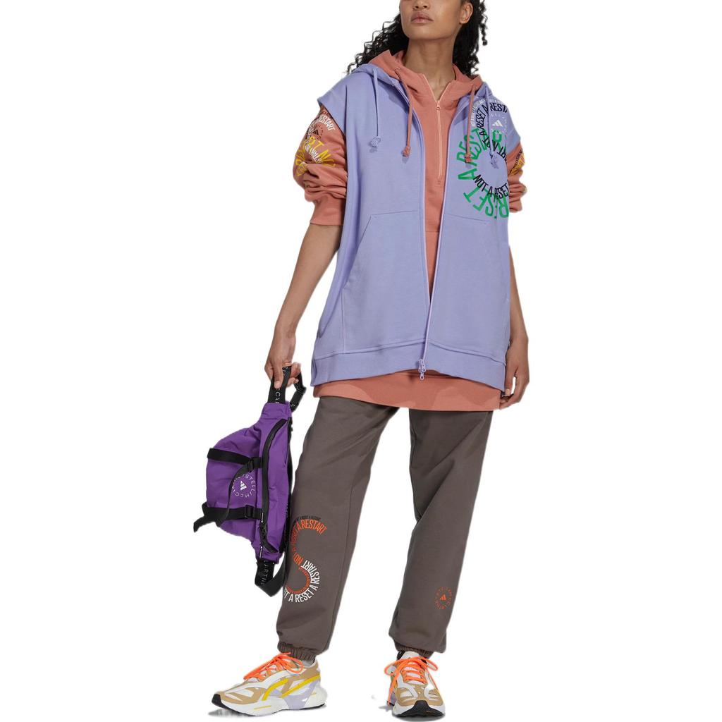 Adidas Sweatshirts Unisex Purple Hooded Moderate Cardigan IB5904