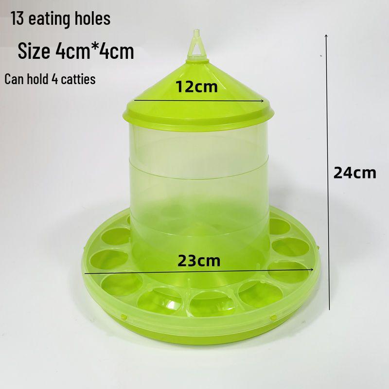 Poultry Anti-Scatter & Splash Automatic Feeder/Dispenser for Chickens, Ducks, Geese, and Quails