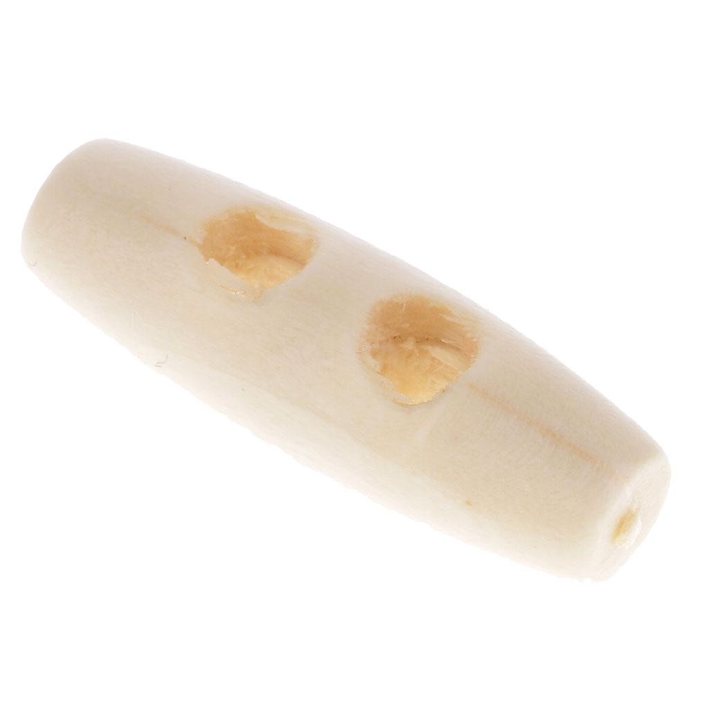 50 Stücke Holz Nähen Horn Knebelknöpfe Stoff Zubehör 2 Löcher Schwarz