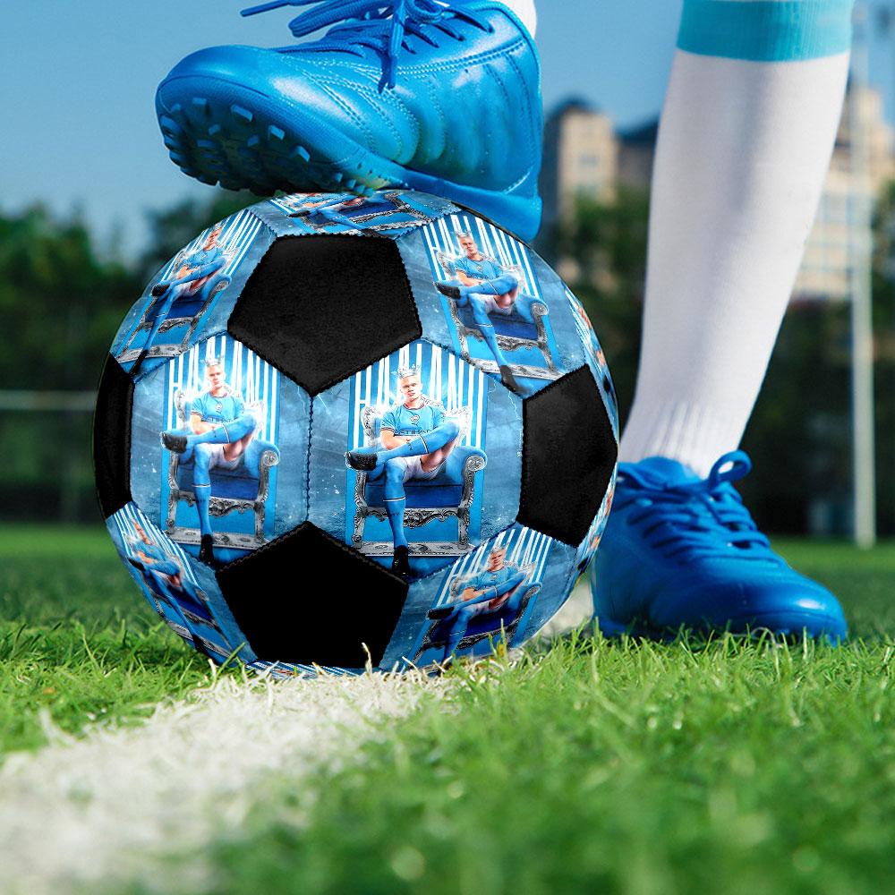 Erling Haaland Soccer Ball Size 5 Colorful Machine Stitched PVC Competition Ready Durable High-Bounce