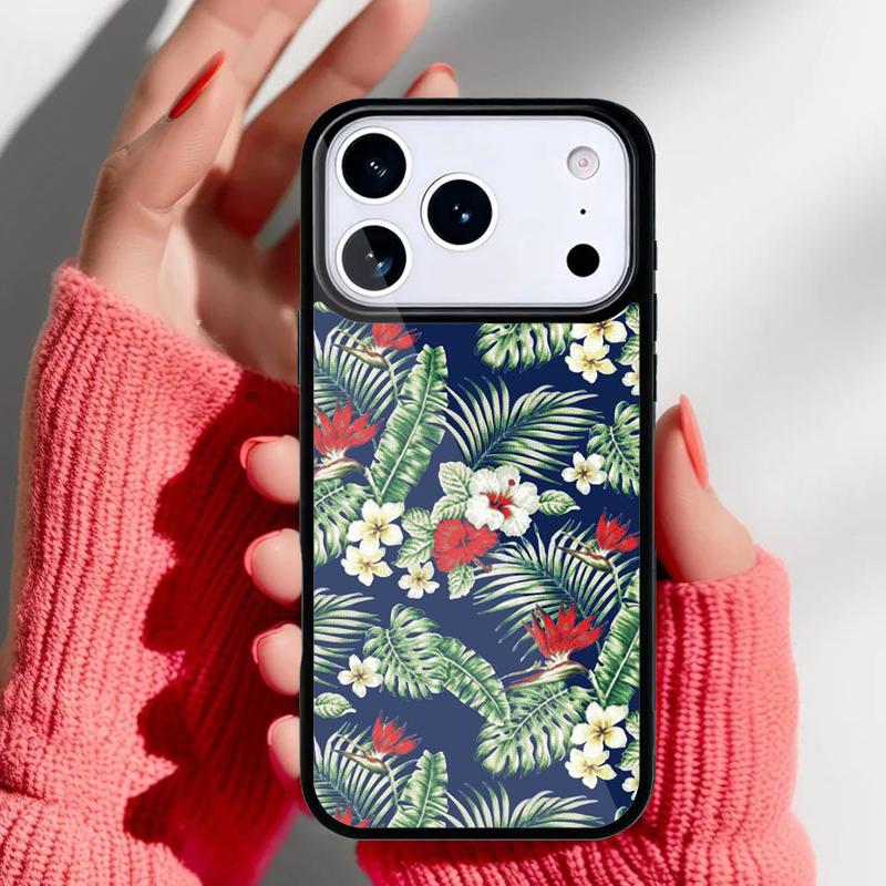 Tropical aloha Hibiscus Pattern Phone Case for iPhone 17 Air 16e 15 14 13 Pro Max Back Cover for 12 11 Pro Coque
