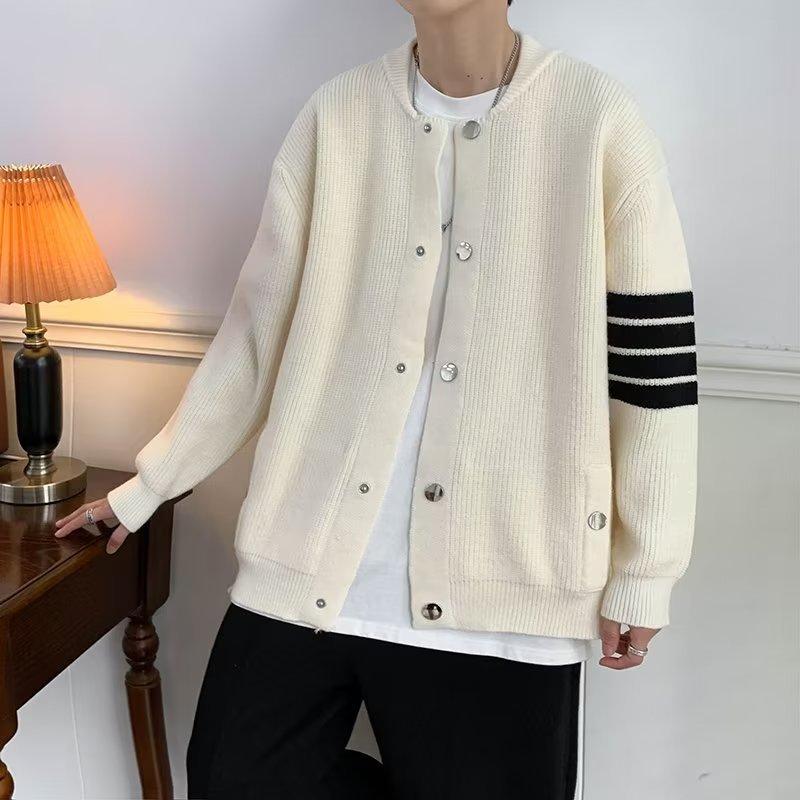 Japanese and Korean Sweaters Simple Autumn and Winter Jackets Men's Trendy Brand Design Sense Loose Casual Versatile Cardigan Baseball Jersey