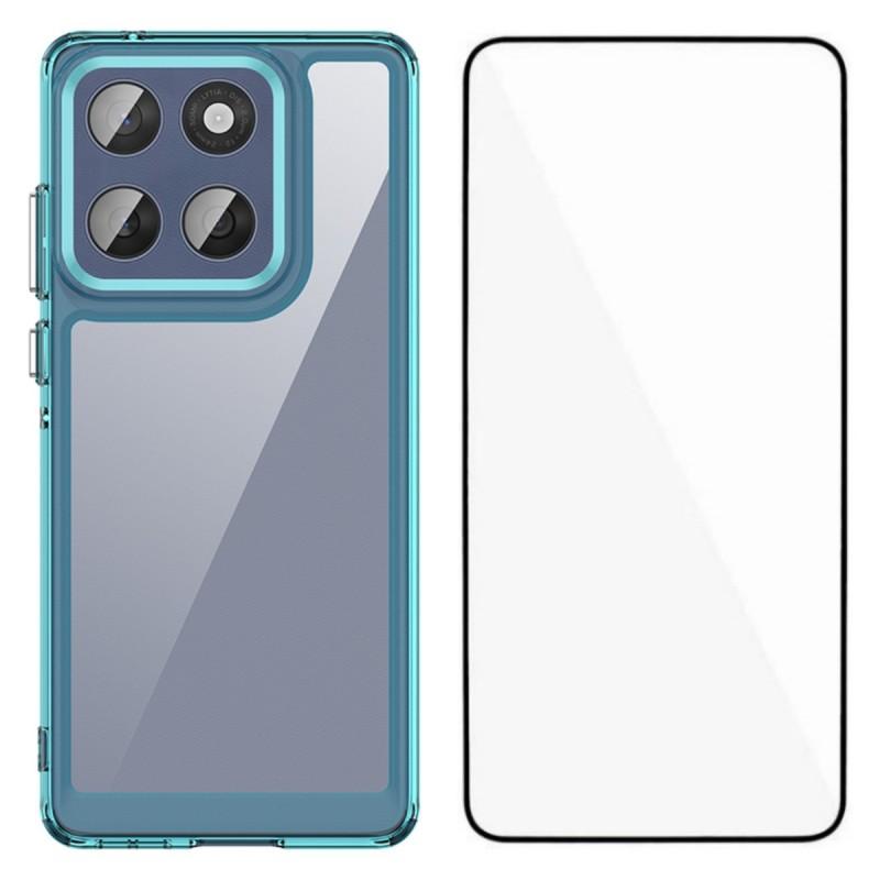 For Motorola Edge 60 5G Phone Case WANLONFENG XC Series TPU Acrylic Cover with Tempered Glass (Big Lens Hole)