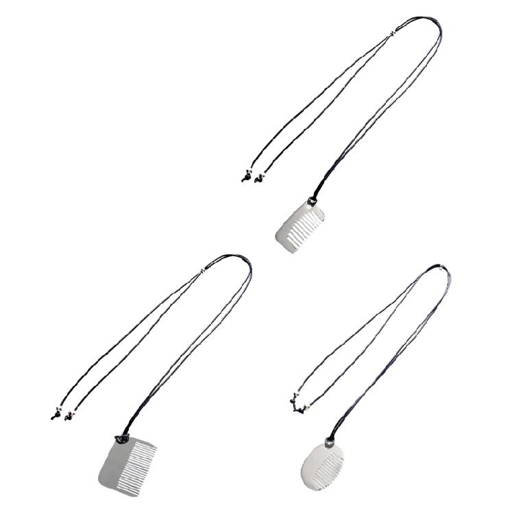 Trendsetting Hair Comb Sturdy Steel Pendant Necklace Portable Jewelry Accessory with Stylish Styles Elegant Designs