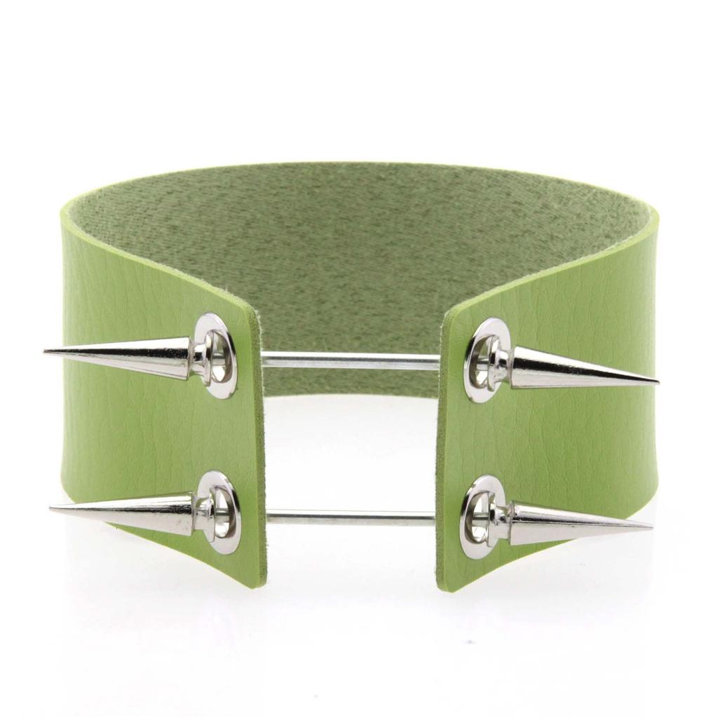 Alloy Spike Leather Choker, Rock Punk Harajuku Spiked Clavicle Necklace