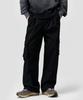 AGOD Wide Big Pocket Cotton Cargo Elastic Pants [Black]