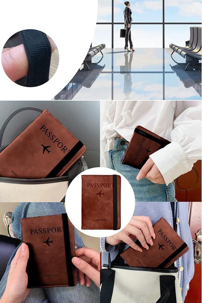fukukome Passport Passport Travel Passport Card Storage Domestic and International Travel Overseas Business Overseas Travel Case, Anti-Skimming,