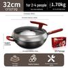 ASD 32cm Titanium Coating-Free Cast Iron Wok