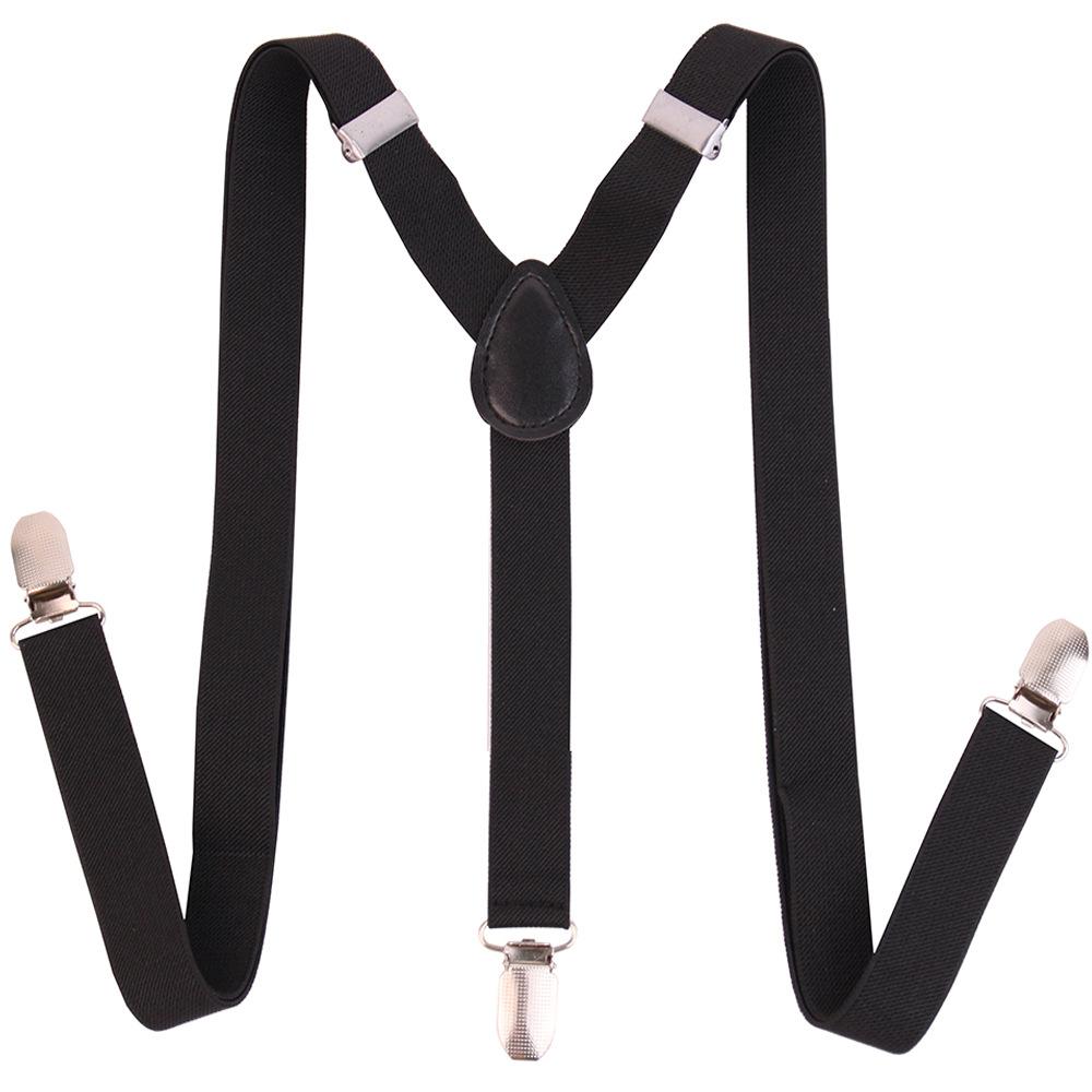 Adult 3-Clip Glossy Clip Solid Color Sling For Men And Women Universal Three-Clip Strap Elastic Elastic Back