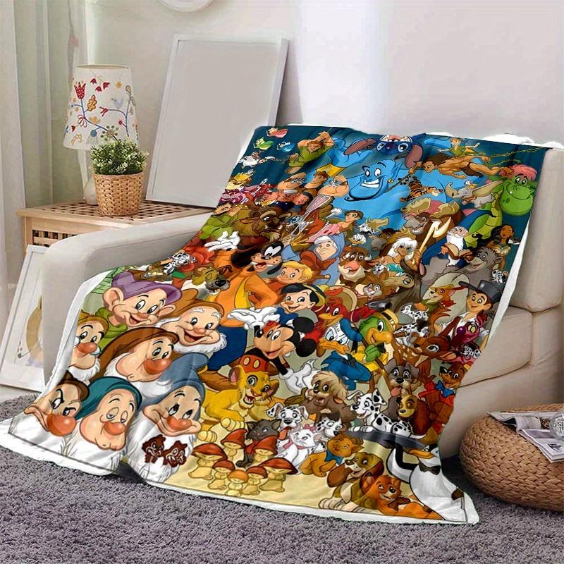 1pc, Disney Characters (4) Cozy Flannel Throw Blanket Perfect Gift for Bedroom, Living Room, Travel, Camping, Car