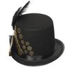 Steampunk Zylinderhut mit Zahnrad Bowler Zylinder Feder Fedora Hut Schwuler Zylinder Schwules Partykostüm Karneval Maskerade