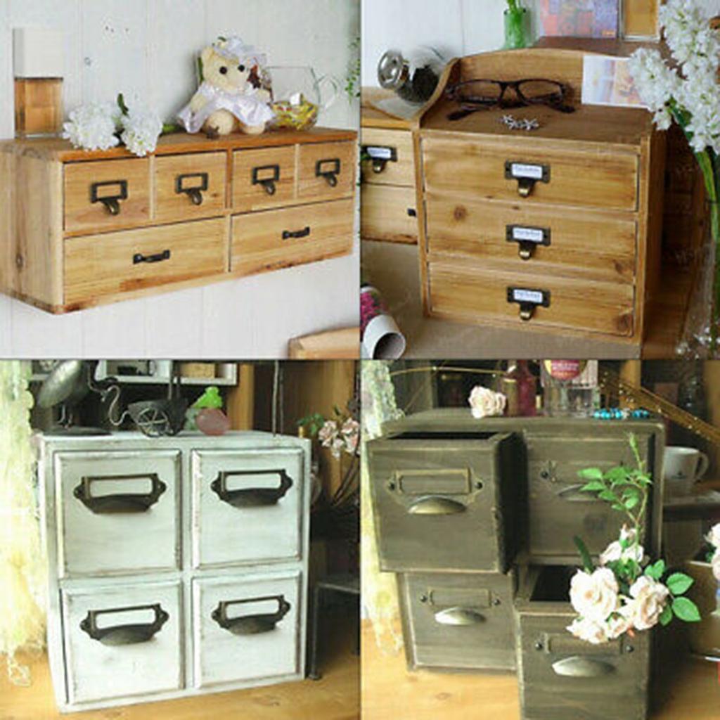 10pcs  Antique Brass Drawer Label Pull Cabinet Frame Handle File Name Card Holder