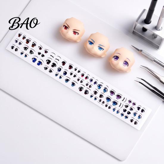 Water Transfer Paper for Models Eye Stickers Dolls, DIY Decals, Multi Size Anime Clay Doll Face Accessories Realistic Colorful Eyes Crafting